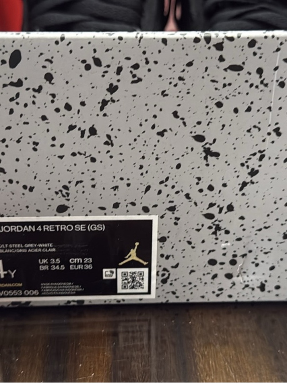 Jordan 4 Retro SE (GS) Black Lt Steel Grey White